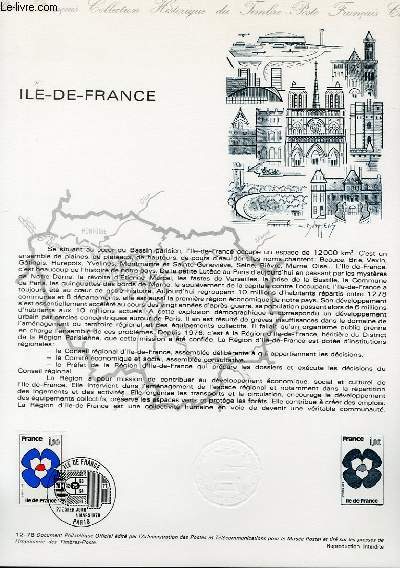 DOCUMENT PHILATELIQUE OFFICIEL N12-78 - ILE DE FRANCE (N1991 YVERT ET TELLIER)