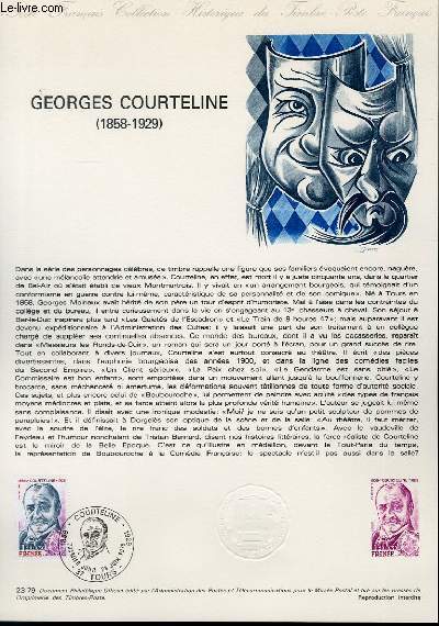 DOCUMENT PHILATELIQUE OFFICIEL N23-79 - GEORGES COURTELINE 1858-1929 (N2032 YVERT ET TELLIER)