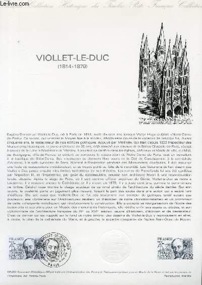 DOCUMENT PHILATELIQUE OFFICIEL N05-80 - VIOLLET LE DUC 1814-1879 (N20995 YVERT ET TELLIER)