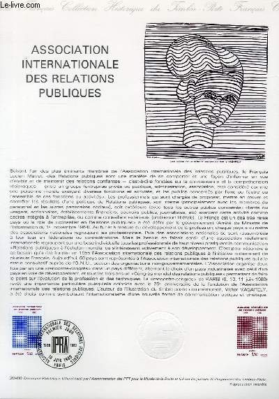 DOCUMENT PHILATELIQUE OFFICIEL N20-80 - ASSOCIATION INTERNATIONALE DES RELATIONS PUBLIQUES (N2091 YVERT ET TELLIER)