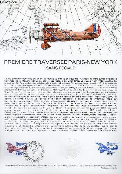 DOCUMENT PHILATELIQUE OFFICIEL N25-80 - PREMIERE TRAVERSEE PARIS-NEW-YORK SANS ESCALE (NAV.53 YVERT ET TELLIER)