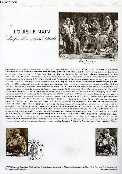 DOCUMENT PHILATELIQUE OFFICIEL N37-80 - LOUIS LE NAIN 