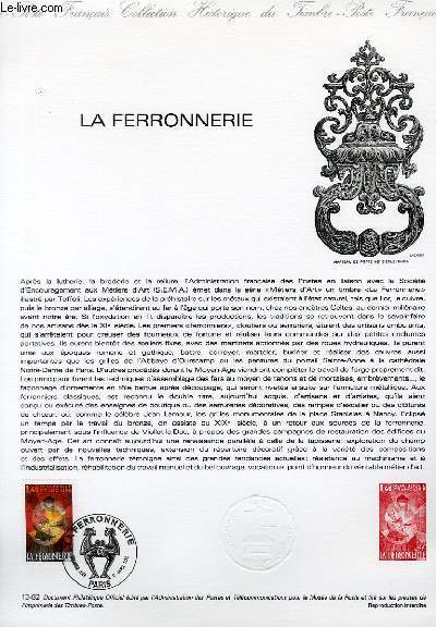 DOCUMENT PHILATELIQUE OFFICIEL N13-82 - LA FERRONNERIE (N2206 YVERT ET TELLIER)