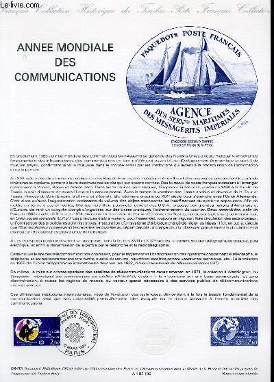DOCUMENT PHILATELIQUE OFFICIEL N09-83 - ANNEE MONDIALE DES COMMUNICATIONS (N2260 YVERT ET TELLIER)