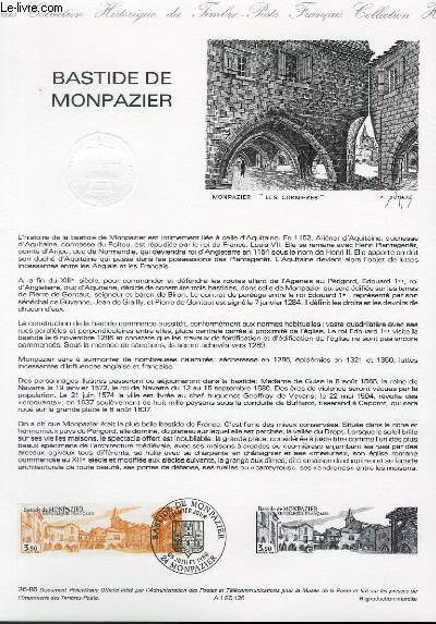 DOCUMENT PHILATELIQUE OFFICIEL N26-86 - BASTIDE DE MONPAZIER (N2405 YVERT ET TELLIER)