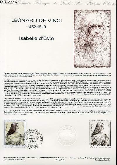 DOCUMENT PHILATELIQUE OFFICIEL N41-86 - LEONARD DE VINCI 1452-1519 ISABELLE D'ESTE (N2446 YVERT ET TELLIER)