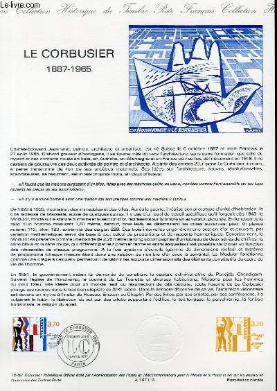 DOCUMENT PHILATELIQUE OFFICIEL N16-87 - LE CORBUSIER 1887-1965 (N2470 YVERT ET TELLIER)