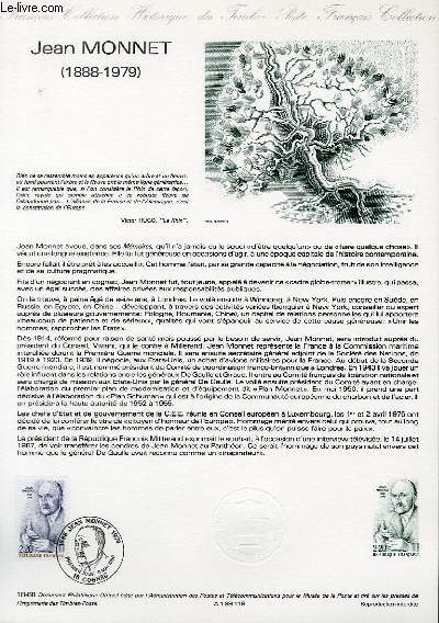 DOCUMENT PHILATELIQUE OFFICIEL N18-88 - JEAN MONNET (1888-1978) (N2533 YVERT ET TELLIER)