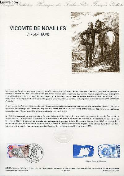 DOCUMENT PHILATELIQUE OFFICIEL N09-89 - VICOMTE DE NOAILLE 1756-1804 (N2566 YVERT ET TELLIER)