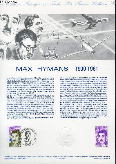 DOCUMENT PHILATELIQUE OFFICIEL N08-90 - MAX HYMANS 1900-1961 (N2638 YVERT ET TELLIER)