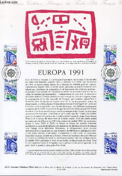 DOCUMENT PHILATELIQUE OFFICIEL N20-91 - EUROPA 1991(N2696-97 YVERT ET TELLIER)
