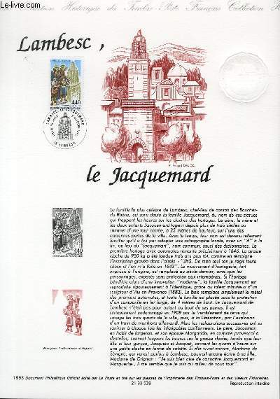 DOCUMENT PHILATELIQUE OFFICIEL - LAMBESC, LE JACQUEMARD (N2827 YVERT ET TELLIER)