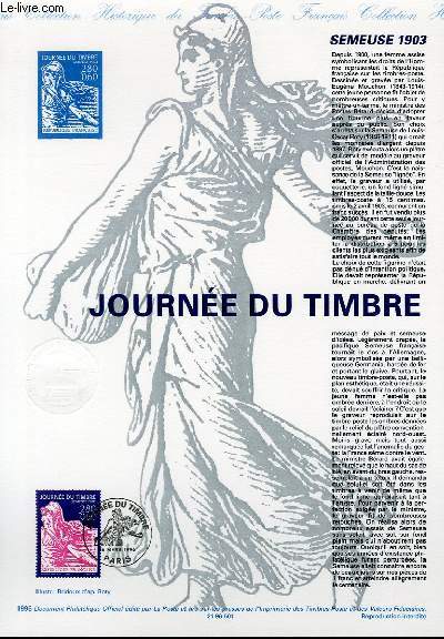 DOCUMENT PHILATELIQUE OFFICIEL - JOURNEE DU TIMBRE - SEMEUSE 1903 (N2990 YVERT ET TELLIER)