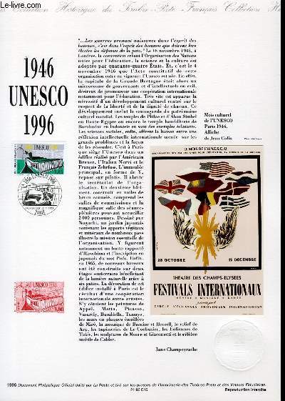 DOCUMENT PHILATELIQUE OFFICIEL - 1946 UNESCO 1996 (N3035 YVERT ET TELLIER)