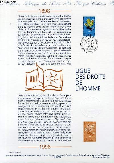 DOCUMENT PHILATELIQUE OFFICIEL - LIGUE DES DROITS DE L'HOMME (N3149 YVERT ET TELLIER)