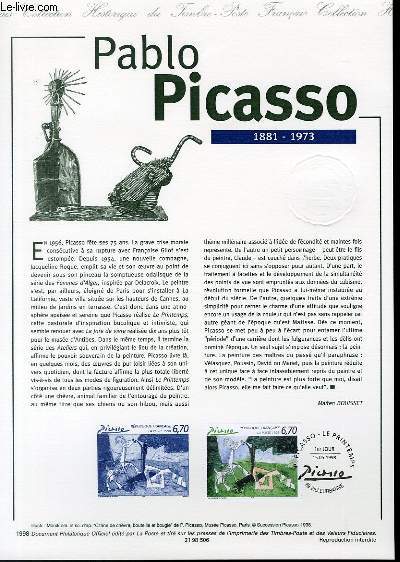 DOCUMENT PHILATELIQUE OFFICIEL - PABLO PICASSO 1881-1973 (N3162 YVERT ET TELLIER)