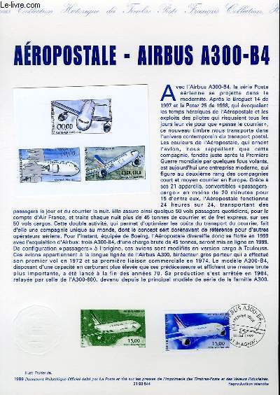 DOCUMENT PHILATELIQUE OFFICIEL - AEROPOSTALE - AIRBUS A300-B4 (AV. 63 YVERT ET TELLIER)