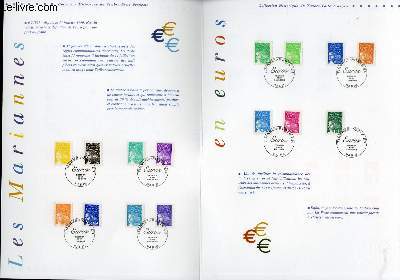 DOCUMENT PHILATELIQUE OFFICIEL - LES COULEURS DE MARIANNE EN EUROS - LES VALEURS DE LA LETTRE (N3443-3458 YVERT ET TELLIER)