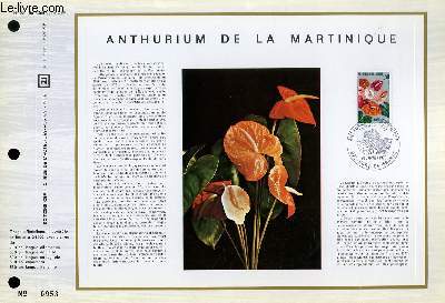 FEUILLET ARTISTIQUE PHILATELIQUE - CEF - N 221 - ANTHURIUM DE LA MARTINIQUE