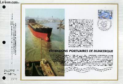 FEUILLET ARTISTIQUE PHILATELIQUE - CEF - N 394 - EXTENSIONS PORTUAIRES DE DUNKERQUE
