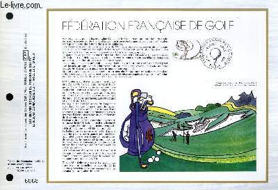 FEUILLET ARTISTIQUE PHILATELIQUE - CEF - N 554 - FEDERATION FRANCAISE DE GOLF