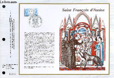 FEUILLET ARTISTIQUE PHILATELIQUE - CEF - N 621 - SAINT FRANCOIS D'ASSISE