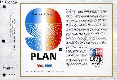 FEUILLET ARTISTIQUE PHILATELIQUE - CEF - N 753 - 9 PLAN MODERNISATION DE LA FRANCE 1984-1988