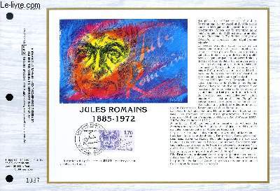 FEUILLET ARTISTIQUE PHILATELIQUE - CEF - N 763 - JULES ROMAINS 1885 - 1972