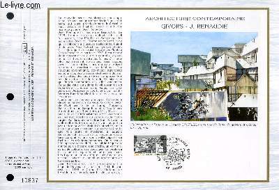 FEUILLET ARTISTIQUE PHILATELIQUE - CEF - N 769 - ARCHITECTURE CONTEMPORAINE - GIVORS - J. RENAUDIE