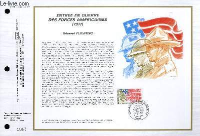 FEUILLET ARTISTIQUE PHILATELIQUE - CEF - N 866 - ENTREE EN GUERRE DES FORCES AMERICAINES (1917) - GENERAL PERSHING