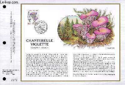 FEUILLET ARTISTIQUE PHILATELIQUE - CEF - N 876 - CHANTERELLE VIOLETTE - GOMPHUS CLAVATUS