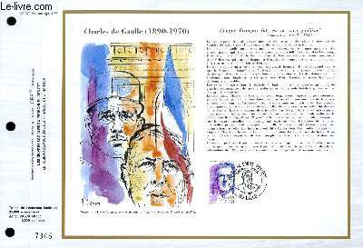 FEUILLET ARTISTIQUE PHILATELIQUE - CEF - N 979 - CHARLES DE GAULLE 1890-1970