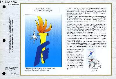 FEUILLET ARTISTIQUE PHILATELIQUE - CEF - N 1068 - PARCOURS DE LA FLAMME OLYMPIQUE