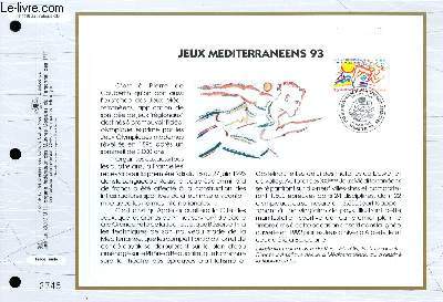 FEUILLET ARTISTIQUE PHILATELIQUE - CEF - N 1118 - JEUX MEDITERRANEENS 93