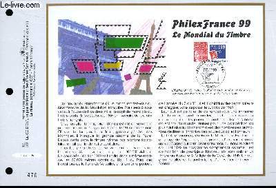 FEUILLET ARTISTIQUE PHILATELIQUE - CEF - N 1357 - PHILEXFRANCE99 - LE MONDIAL DU TIMBRE