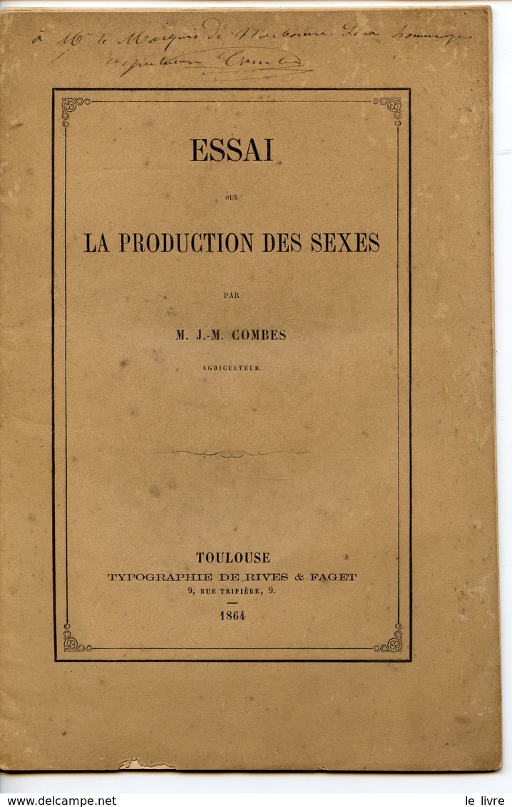 ESSAI SUR LA PRODUCTION DES SEXES - CURIEUX FASCICULE 