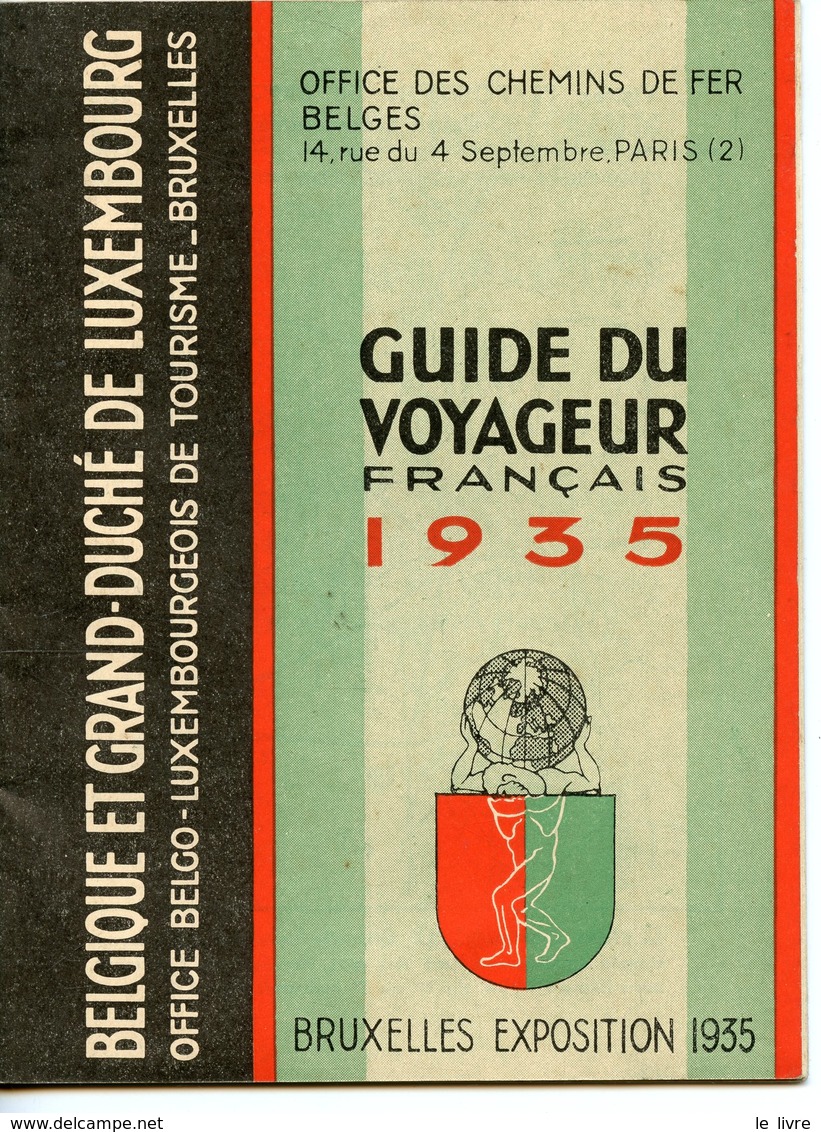 OFFICE DES CHEMINS DE FER BELGES BRUXELLES EXPOSITION 1935 BROCHURE GUIDE DU VOYAGEUR FRANCAIS