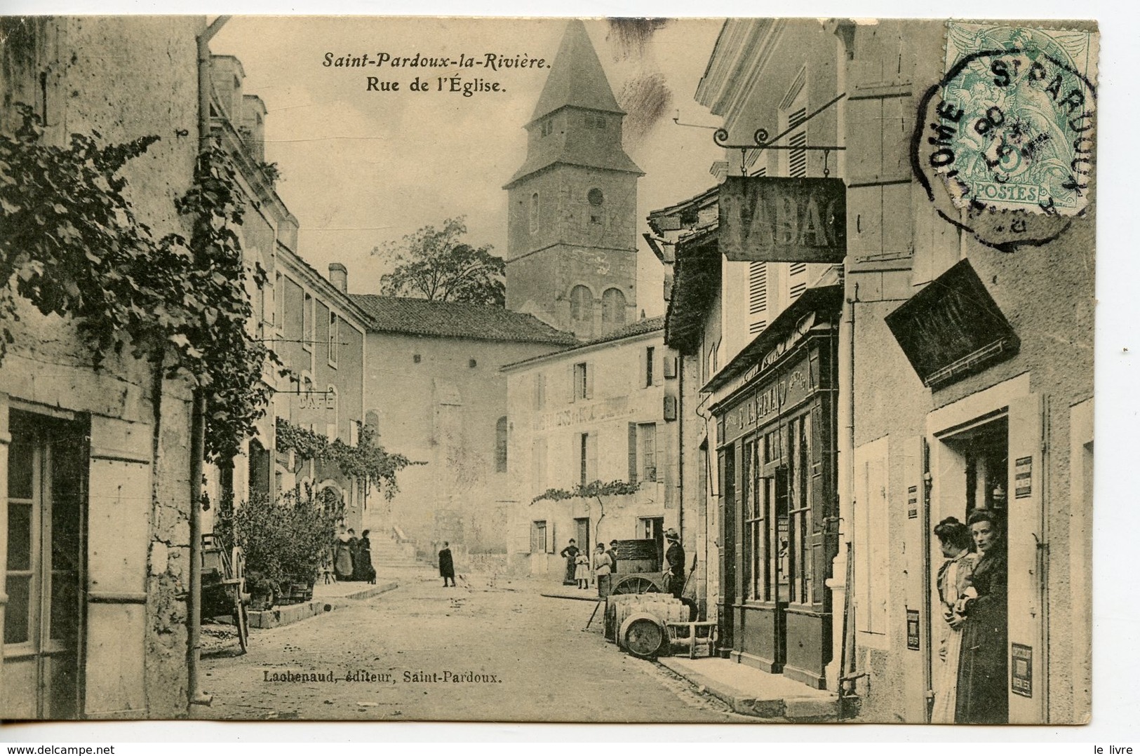 CPA 24 SAINT-PARDOUX-LA-RIVIERE. RUE DE L'EGLISE 1906
