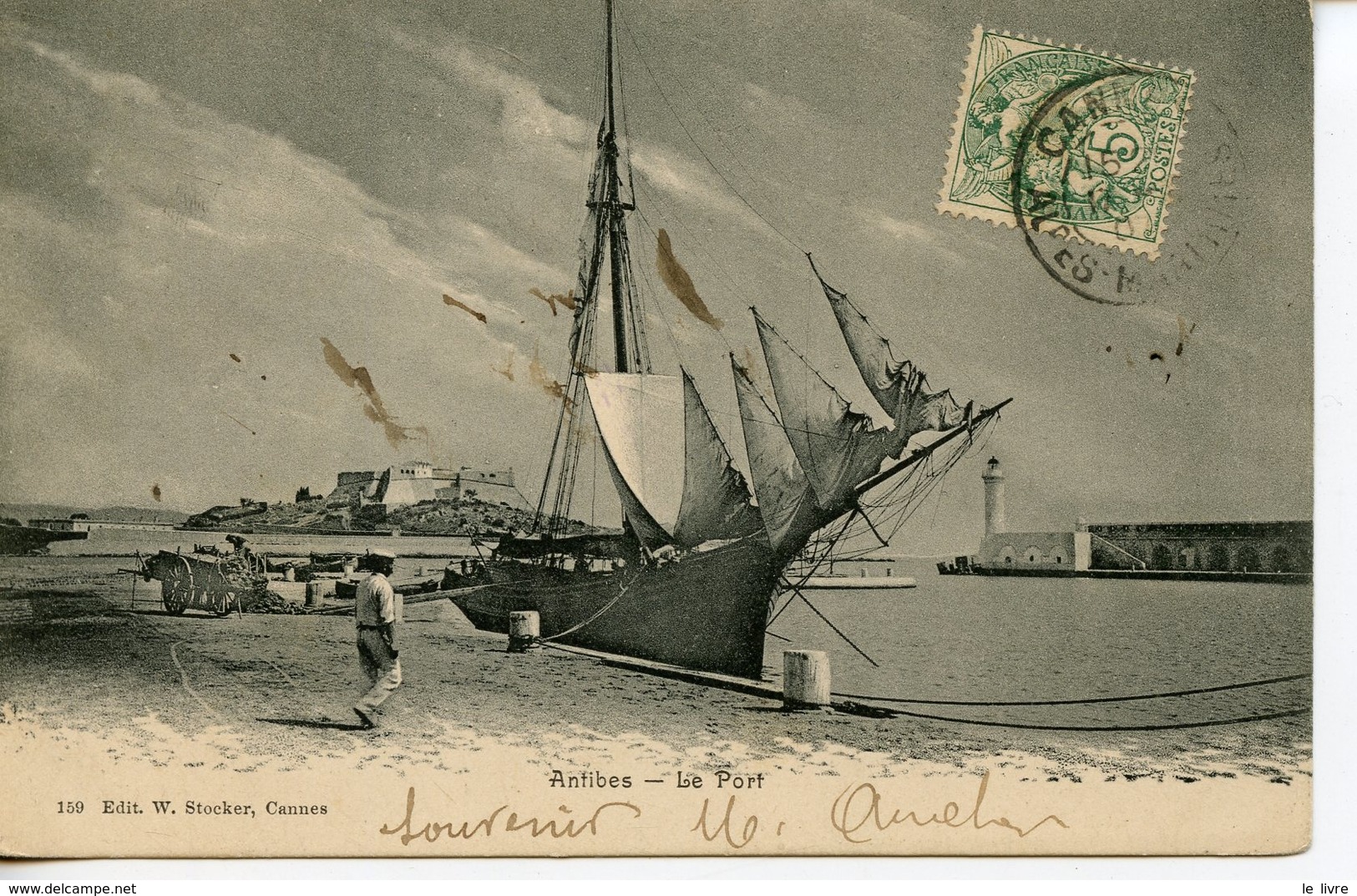 CPA 06 ANTIBES. LE PORT 1907