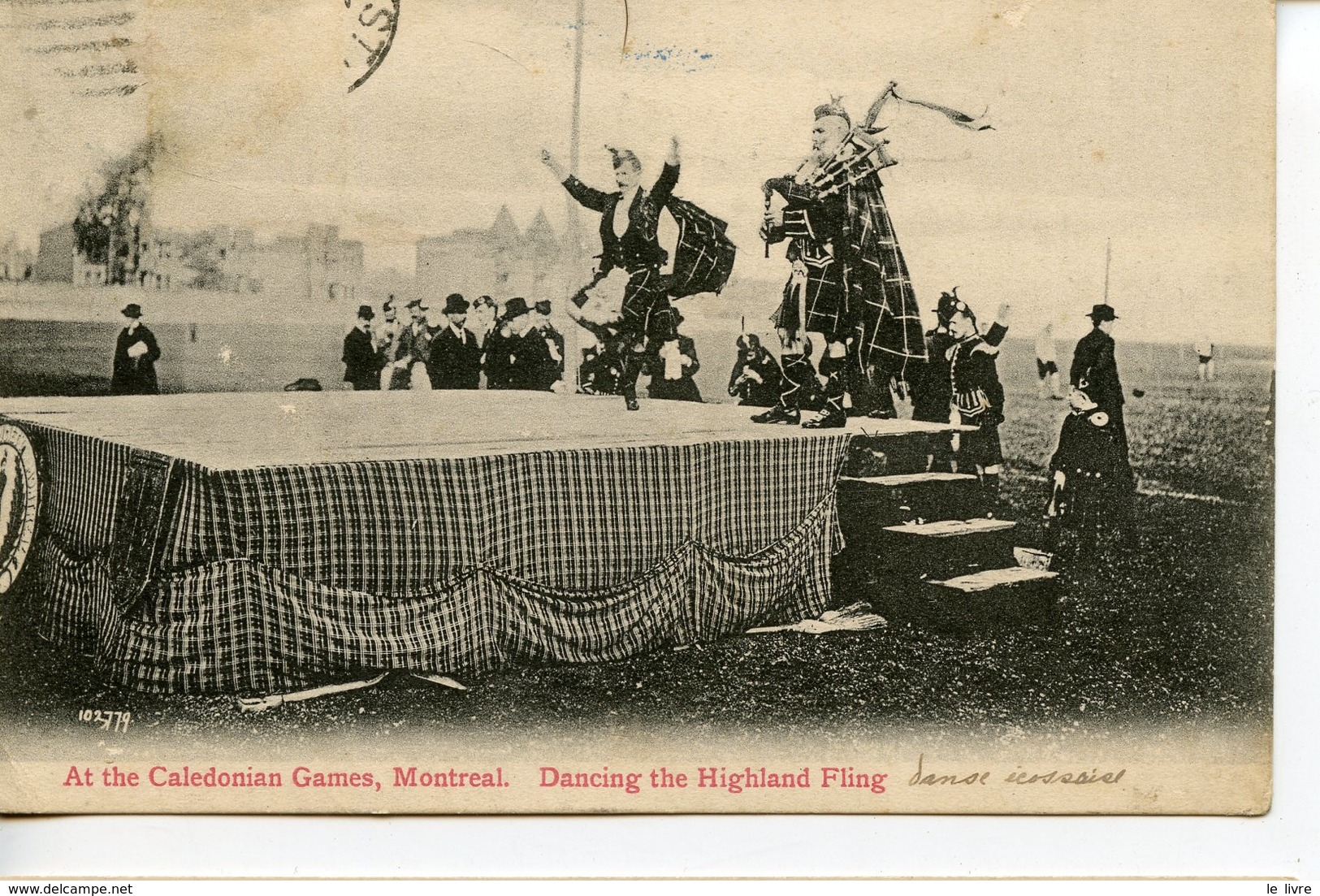 CPA QUEBEC MONTREAL. AT THE CALEDONIAN GAMES. DANCING THE HIGHLAND FLING 1910