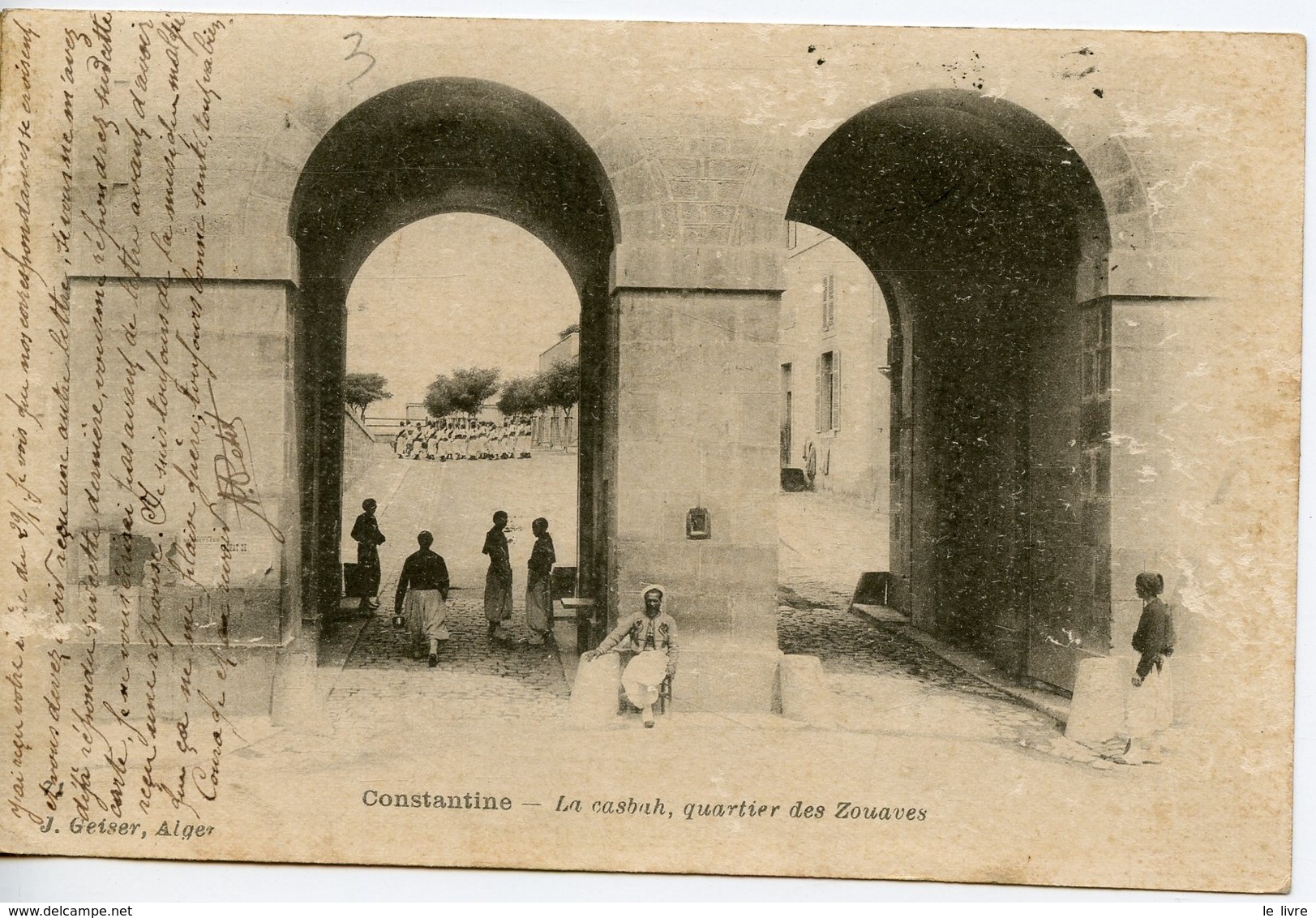 CPA ALGERIE CONSTANTINE. LA CASBAH QUARTIER DES ZOUAVES 1905