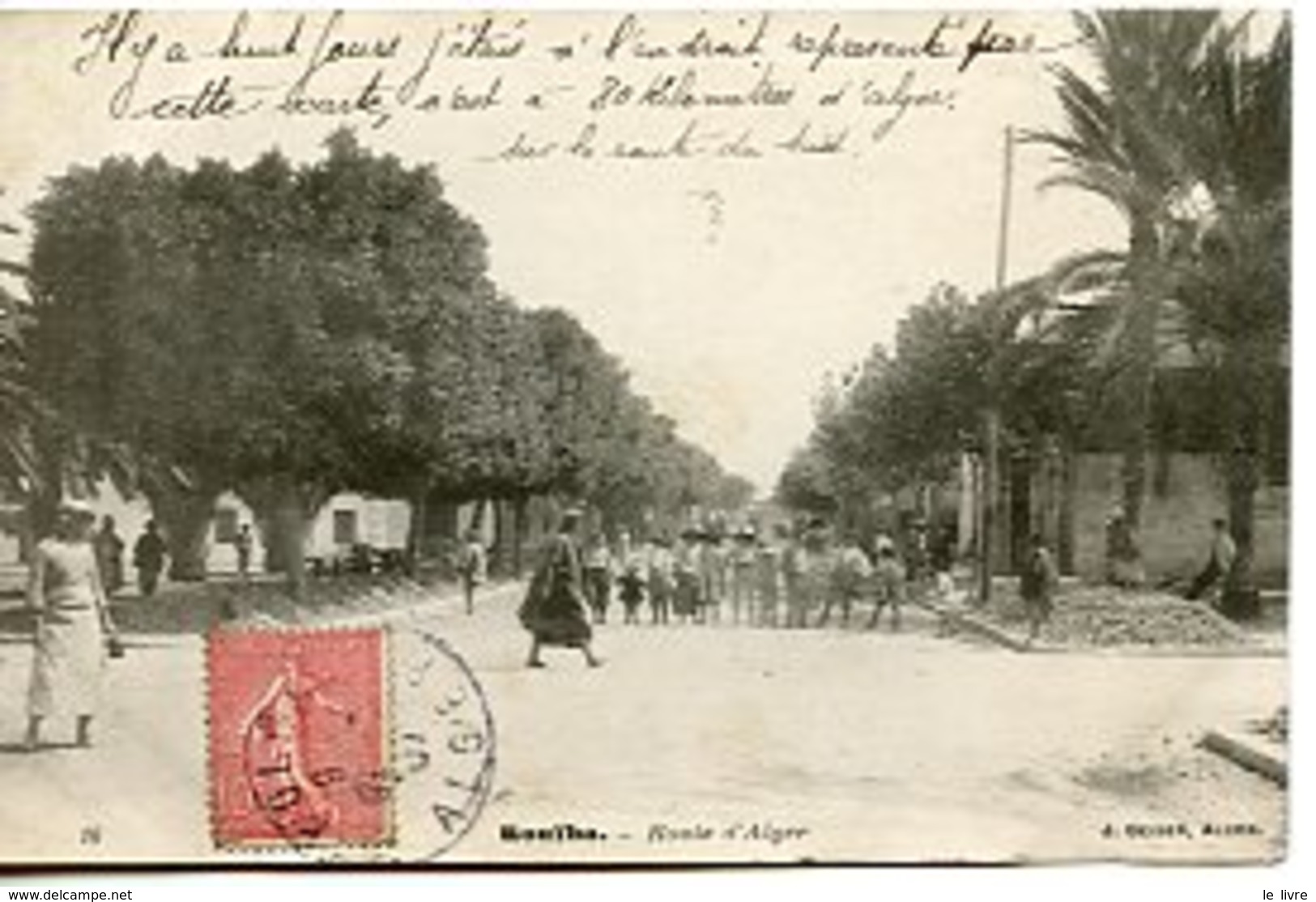 CPA ALGERIE ROUBA. ROUTE D'ALGER 1907