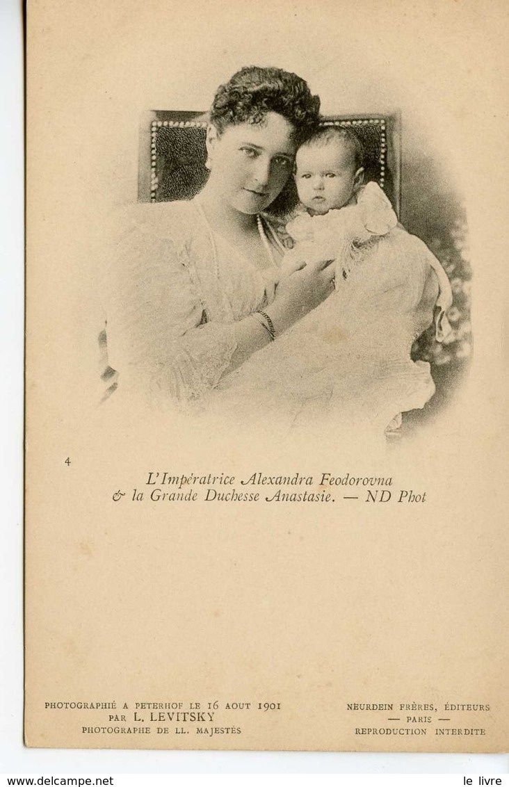 CPA RUSSIE. L'IMPERATRICE ALEXANDRA FEODOROVNA ET LA GRANDE DUCHESSE ANASTASIE PHOTO LEVITSKY 1901