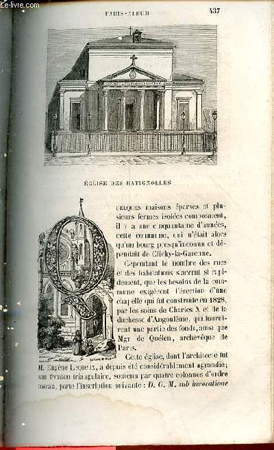 17me arrondissement - Eglise des Batignolles - glise des Ternes - Avenue de l'impratrice - Tir du livre Paris-Album historique et monumental.