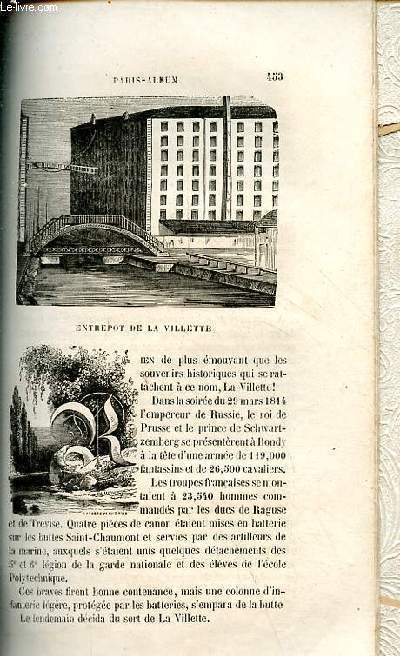 19me arrondissement - Entrepot de la Villette - canal de l'Ourcq - Tir du livre Paris-Album historique et monumental.