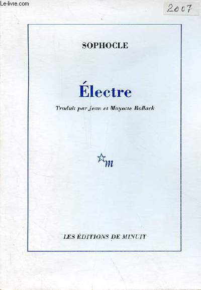 Electre - ddicace de Jean Bollack .