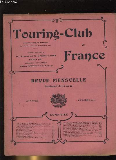 TOURING - CLUB DE FRANCE . 22e anne .