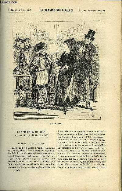 LA SEMAINE DES FAMILLES 9EME ANNEE N36 - L'EXPOSITION DE 1867 DE ALFRED NETTEMENT FILS, FRERE PAUL VIII DE ETIENNE MARCEL, EXCURSIONS EN RUSSIE II DE MARIE DE F..., NOUVELLES DU PAYS LITTERAIRE DE ALFRED NETTEMENT, CLAIRE DE FOURONNE II DE A. DE THEMAR