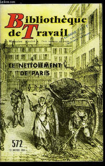 BIBLIOTHEQUE DE TRAVAIL N 572 - Le nettoiement de Paris