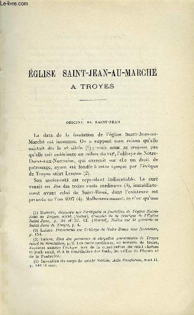 BULLETIN MONUMENTAL 89e VOLUME DE LA COLLECTION N1-2 - EGLISE SAINT-JEAN-AU-MARCHE A TROYES PAR P. PIETRESSON DE SAINT-AUBIN